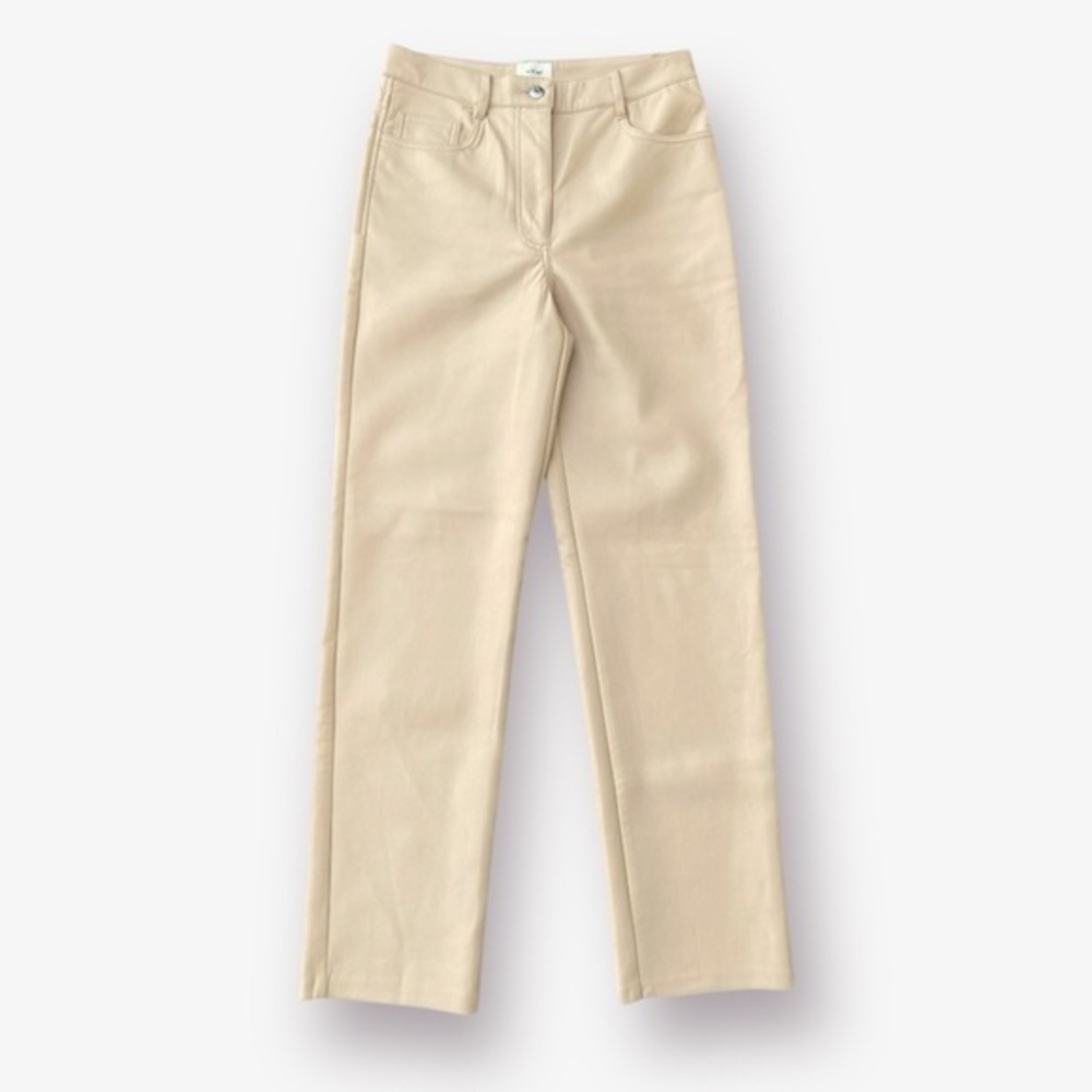 Aritzia Wilfred Beige Straight-Leg Pants Melina Pants Size 6